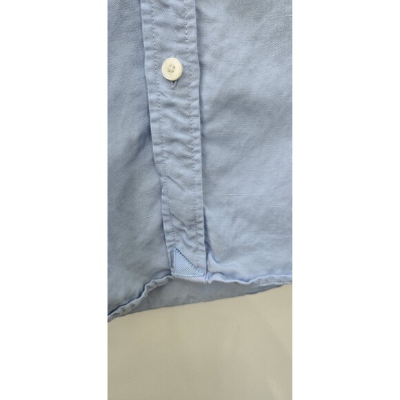 Untuckit Shirt Solid Short Sleeve Button Up Linen Blend - Picture 5 of 6